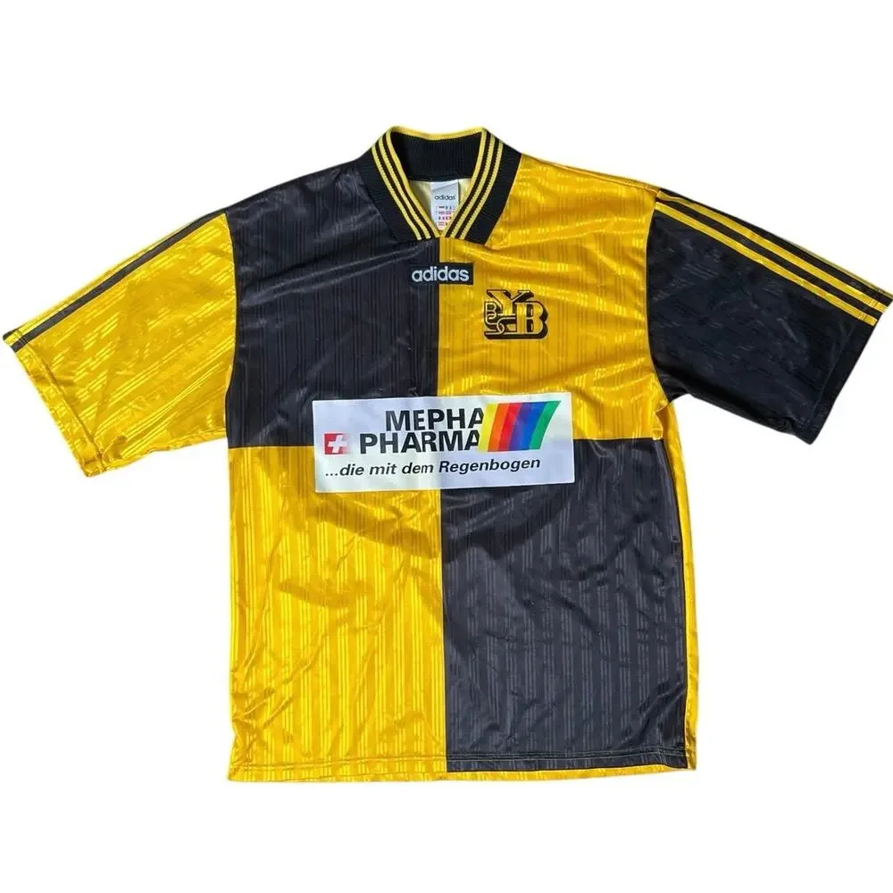 Vintage BSC Young Boys Adidas Home football Shirt 1997 – 1998 Kit Size Large